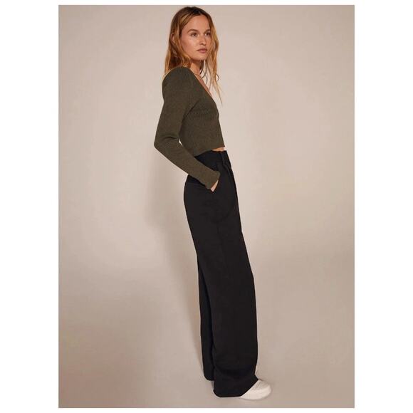 Favorite Daughter The Favorite Pant Trouser Black Pleated Wide Leg Size 10 Z26 - Picture 2 of 12
